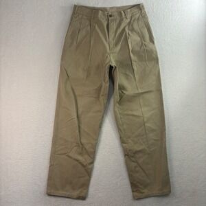 Vintage Abercrombie Fitch Chino Pants Men 33x30 Beige Pleated Cotton Preppy 90s